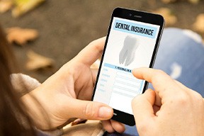 A dental insurance app on a smartphone